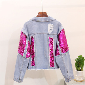 Custom Fashion Coat Women <strong>Sequin</strong> Design <strong>Plus</strong> <strong>Size</strong> Denim <strong>Jacket</strong> for Womens/womens Puffer <strong>Jacket</strong>/sequined <strong>Jacket</strong> - Product Image 2