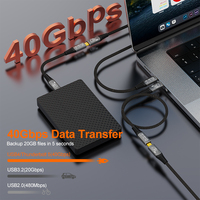 Cable de Extensión de PVC de Carga Rápida, Amplificador de Altavoz y Micrófono Compatible con USB 4 Thunderbolt 4, 8K, 40Gbps, PD, 240W, Tipo C, 1 Unidad