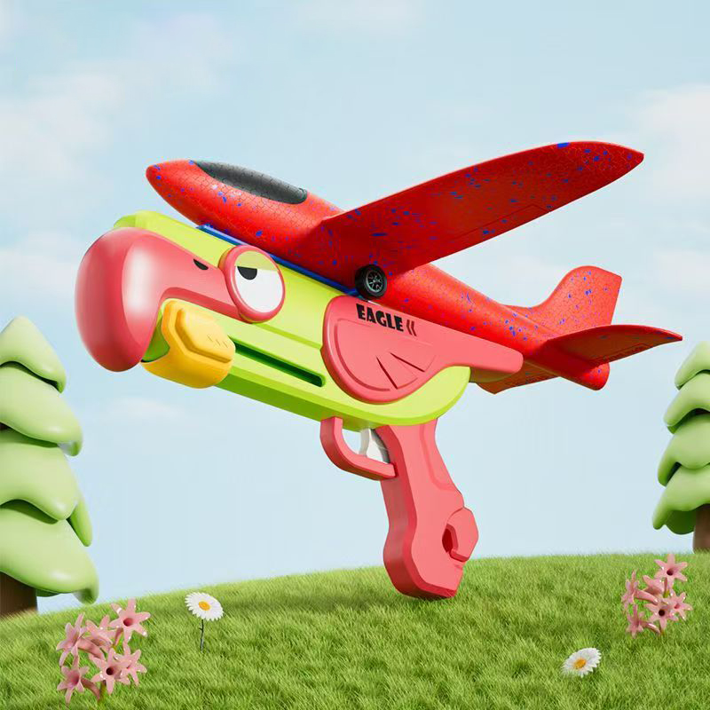 AJB Eagle Foam Plane Launcher Catapult Glider Airplane Gun Soft Bullet Foam Jet Plane Launcher for Boys & Kids Outdoor Play