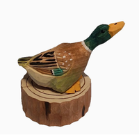 Jouet de canard en bois sculpté à la main, ornement de canard en bois, décoration pour la maison