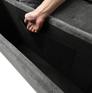 Mirod 91.5-Inch L-Shaped Hotel Use <b>Modern</b> Set with Pull-Out <b>Bed</b> and Hidden Storage Sectional Sleeper <b>Sofa</b> - Product Image 2