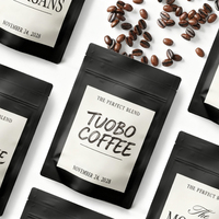Sachets d'emballage pour café sur pied, personnalisés, faible MOQ (500 pièces), en plastique noir mat Mylar avec fermeture éclair, résistants à l'humidité, pour aliments pour animaux de compagnie