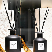 Diffuseur de parfum en verre à clapet ADANA, noir, décoration parfumée pour la maison, étiquette personnalisable