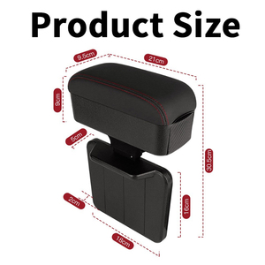 Organisateur de rangement pour accoudoir de voiture, coussin rehausseur pour <span class=keywords><strong>console</strong></span> <span class=keywords><strong>centrale</strong></span>, repose-coude pour fente de siège auto, porte-bouteille d'eau - Product Image 6