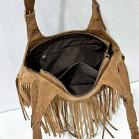 Sac à bandoulière tissé ethnique bohème pour femmes, grand sac à main vintage avec pompon, design tendance pour voyage