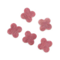 Pierres précieuses en vrac personnalisées de haute qualité Rhodonite naturelle et Quartz Rose coupe plate trèfle à quatre feuilles en gros