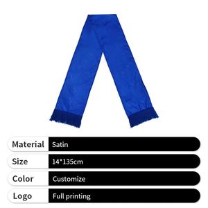 Écharpes de supporter de football en satin en gros, écharpes de club sportif pour encourager les fans de football avec logo personnalisé - Product Image 3