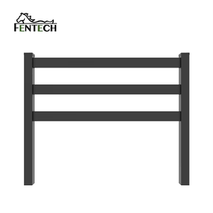 블랙 쉽게 조립 4ft X 8ft <span class=keywords><strong>3</strong></span> 레일 PVC 플라스틱 비닐 농장 말 울타리 시스템 - Product Image 1