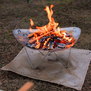 Brasero portable d'extérieur en acier pour bois, démontable pour le camping, les feux de camp, le jardin et les pique-niques - Product Image 4