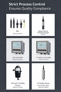 Ventes d'usine, analyseur de qualité de l'eau multiparamètres industriel en ligne, capteur de pH numérique, sonde de conductivité, capteur de turbidité RS485 - Product Image 6