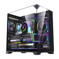 Boîtier d'ordinateur Lovingcool Black Myth Wukong ATX en verre trempé, logo personnalisé, ventilateur RVB, tours de jeu colorées avec PC