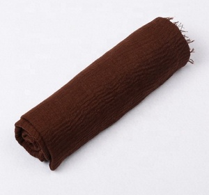 Écharpe Pashmina froissée en gaze promotionnelle avec franges bon marché - Product Image 5