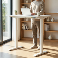 Bureau debout électrique à double moteur, grand cadre de bureau réglable en hauteur, poste de travail assis-debout pour bureau, 140x70cm