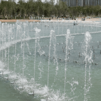 Fontaine Musicale Flottante avec Lumières LED Multicolores en Acier Inoxydable 304 de Qualité Commerciale, Contrôle DMX512, Taille Personnalisable pour