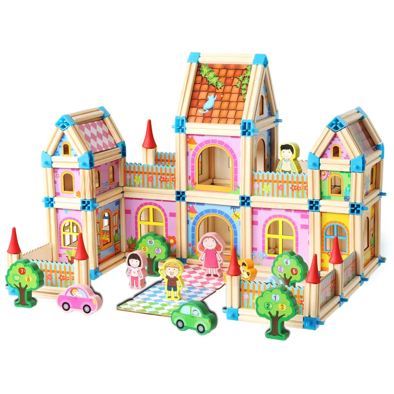 268PCS Children Wooden DIY Game Master Of Architecture Building Blocks Wooden Toys Building Blocks