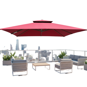 Modern Double-sided Large Aluminum Waterproof Foldable Patio <b>Umbrella</b> 2.3m Radii -Courtyard Park Hotel Gym <b>Outdoor</b> Furniture Use - Product Image 1