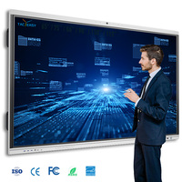 Tableau interactif intelligent 4K UHD de 65 à 86 pouces avec écran tactile IA, 8 Go de RAM, 128 Go de stockage, affichage intelligent pour l'enseignement scolaire, le bureau et la salle de classe