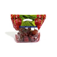 Sac gonflable d'emballage de raisin en plastique personnalisé sac en plastique debout en forme de fruit de raisin cerise refermable sac en plastique Ziplock sac de guichet supérieur