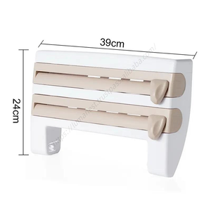 Distributeur mural 4-en-1 pour essuie-tout, papier aluminium et film alimentaire avec support de rangement pour épices – Vente en gros d'outils de cuisine - Product Image 3