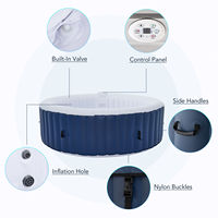 Spa Redondo Inflable Para 1-2 Personas Para Uso Exterior Con Baño De Burbujas Y Piscina Climatizada