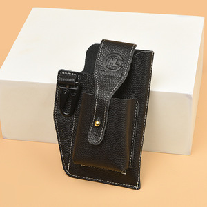 Sac banane portable vintage en cuir PU imperméable pour homme, avec compartiment pour téléphone portable, étui à cigarettes et porte-clés de voiture - Product Image 2