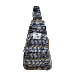 Sac bandoulière en chanvre naturel à motif perlé avec fermeture éclair, décontracté, pour usage quotidien, écologique - Product Image 1