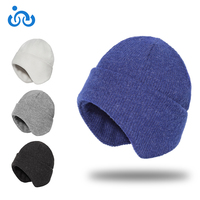 Bonnet tricoté chaud de protection pour les oreilles, double couche de fil, bonnet de sport, casquette de cyclisme, bonnet de vélo