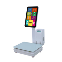 Balance tactile de point de vente LS8 avec reconnaissance IA, écran 11,6 pouces, capacité 15 kg, et imprimante d'étiquettes 60 mm pour produits de supermarché