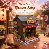 Kits de maisons miniatures DIY, Magasin de ramen japonais, Puzzles 3D en bois pour adultes, Kits de niches à livres DIY, Jouet à insérer dans une étagère