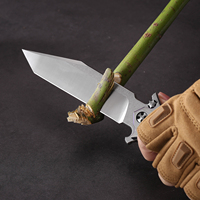 Couteau pliant d'extérieur durable HL, lame en acier M390 avec manche en titane, conçu pour une utilisation tactique et des conditions extrêmes