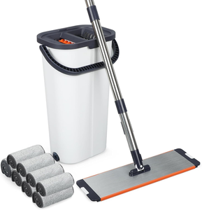 360 Magic Ultra-Fine Fiber <b>Flat</b> <b>Mop</b> Twisting Device Simple <b>Mop</b> Bucket Set for Floor Cleaning Includes Dirty Water Separation <b>Mop</b> - Product Image 1