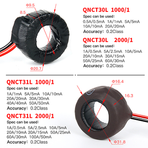 Nhỏ AC hiện tại biến áp qnct18l 5A 5mA 10A 10mA 20A 20mA 30A 15mA 50A 25mA 100A 50mA 1:2000 mini hiện tại đầu dò cảm biến - Product Image 5