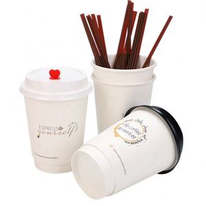<b>Disposable</b> Biodegradable Custom Double Wall Heat Transfer Printed Glossy Lamination Paper <b>Cups</b> Sleeves 90mm Diameter Paper Box - Product Image 1