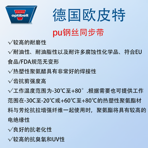 Correa de Acero Sincrónica Original Optibelt AT5 AT3PU, Correas de Plástico PU Sin Costuras Resistentes al Aceite y a Altas Temperaturas - Product Image 1