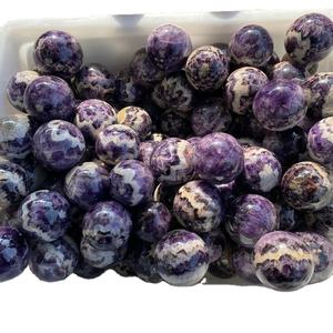 ลูกแก้วคริสตัลอาเกตสีม่วงธรรมชาติแบบขายส่ง ลูกแก้วอะเมทิสต์ทรงกลมสำหรับทำของที่ระลึก DIY และของขวัญ - Product Image 2