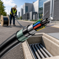 Câble à fibre optique GYTA53 à tube lâche codé et doublement blindé pour les projets de câblage souterrain de communication routière