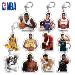 Porte-clés en acrylique double face avec figurine de joueur de basket <span class=keywords><strong>NBA</strong></span>, cadeau pour les fans de sport - Product Image 1