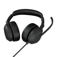 Jabra Evolve2 50 Stereo Mono Headset USB-A USB-C Headphone ANC Peredam Kebisingan Headset Kantor untuk Panggilan dengan Mikrofon