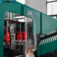Machine de soufflage par étirage entièrement automatique à 2 cavités, contrôlée par PLC LS-A2, à moteur, pour bouteilles PET jusqu'à 2L