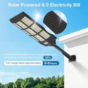 Lámpara de energía solar de alto lumen IP65 Led farolas solares fuera todo en uno integrado 3000W 8000W luz solar al aire libre - Product Image 3