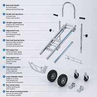 Chariot à main pliable en acier et aluminium, capacité de 550 lb, chariot à plateforme pliable pour le déménagement en entrepôt FHT250B