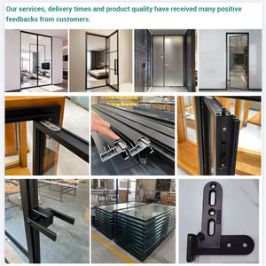 Porte intérieure en verre HDSAFE pour hôtel, toilettes, <span class=keywords><strong>chambre</strong></span>, salle de bain, avec charnières cachées, cadre en aluminium, verre <span class=keywords><strong>d</strong></span>époli de 8 mm, porte battante - Product Image 3