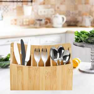 Organisateur de bureau en bois avec compartiments pour marqueurs et télécommandes, organiseur de tiroir de bureau - Product Image 2
