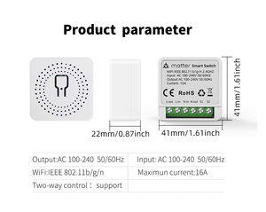 <span class=keywords><strong>Module</strong></span> de relais intelligent mini SIXWGH Matter 16A, <span class=keywords><strong>WiFi</strong></span> sans fil, compatible avec Siri, HomeKit, Alexa, 2,4 GHz, interrupteur intelligent <span class=keywords><strong>WiFi</strong></span> pour l'éclairage - Product Image 6