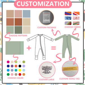 Combinaison pour bébé en viscose de bambou douce, imprimé <span class=keywords><strong>mouton</strong></span> de dessin animé personnalisé, fermeture éclair bidirectionnelle, anti-coup de pied, pour le sommeil des nourrissons, OEM - Product Image 4