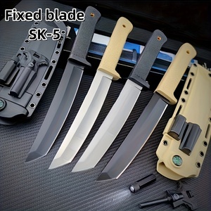 Couteau droit à lame fixe en acier inoxydable durable et portable avec manche G10, pointe de lance, pour camping en extérieur, personnalisable OEM - Product Image 1