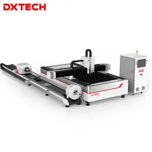 DXTECH ad alta precisione 3KW 1530*3050mm lamiera e tubo in fibra di taglio laser macchina di taglio cnc fibra
