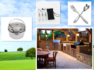 Camping en plein air pique-nique sac <span class=keywords><strong>à</strong></span> dos bol <span class=keywords><strong>à</strong></span> soupe poêle <span class=keywords><strong>à</strong></span> frire kit de désordre accessoires de camping ensemble de casseroles en titane avec poignée pliante - Product Image 6