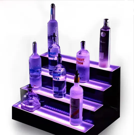Wholesale High quality transparent PMMA holder rack LED Acrylic display stand With base for Bar