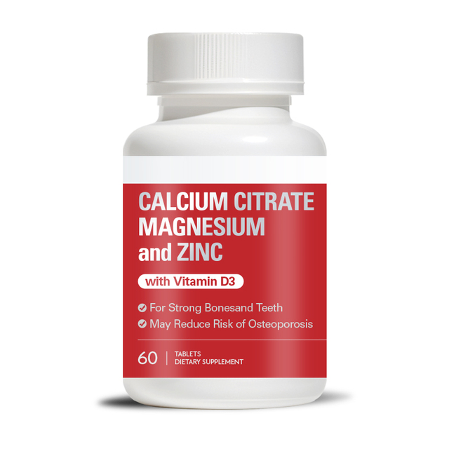OEM Private Label Premium Calcium Magnesium Zinc Tablets Calcium Citrate for Bone Health & Muscle Relaxation Dietary Supplement